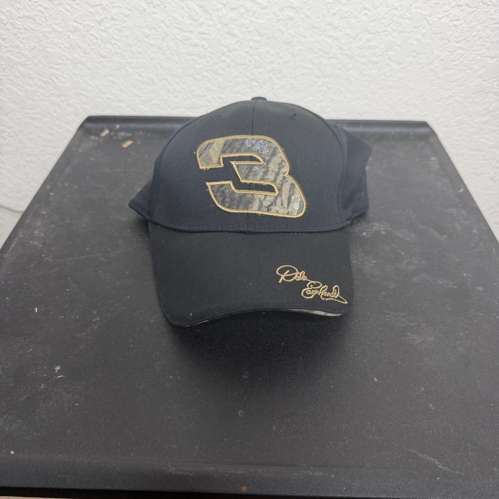 Chase Authentics Dale Earnhardt #3 Signature Hat Black Gold Realtree Snapback